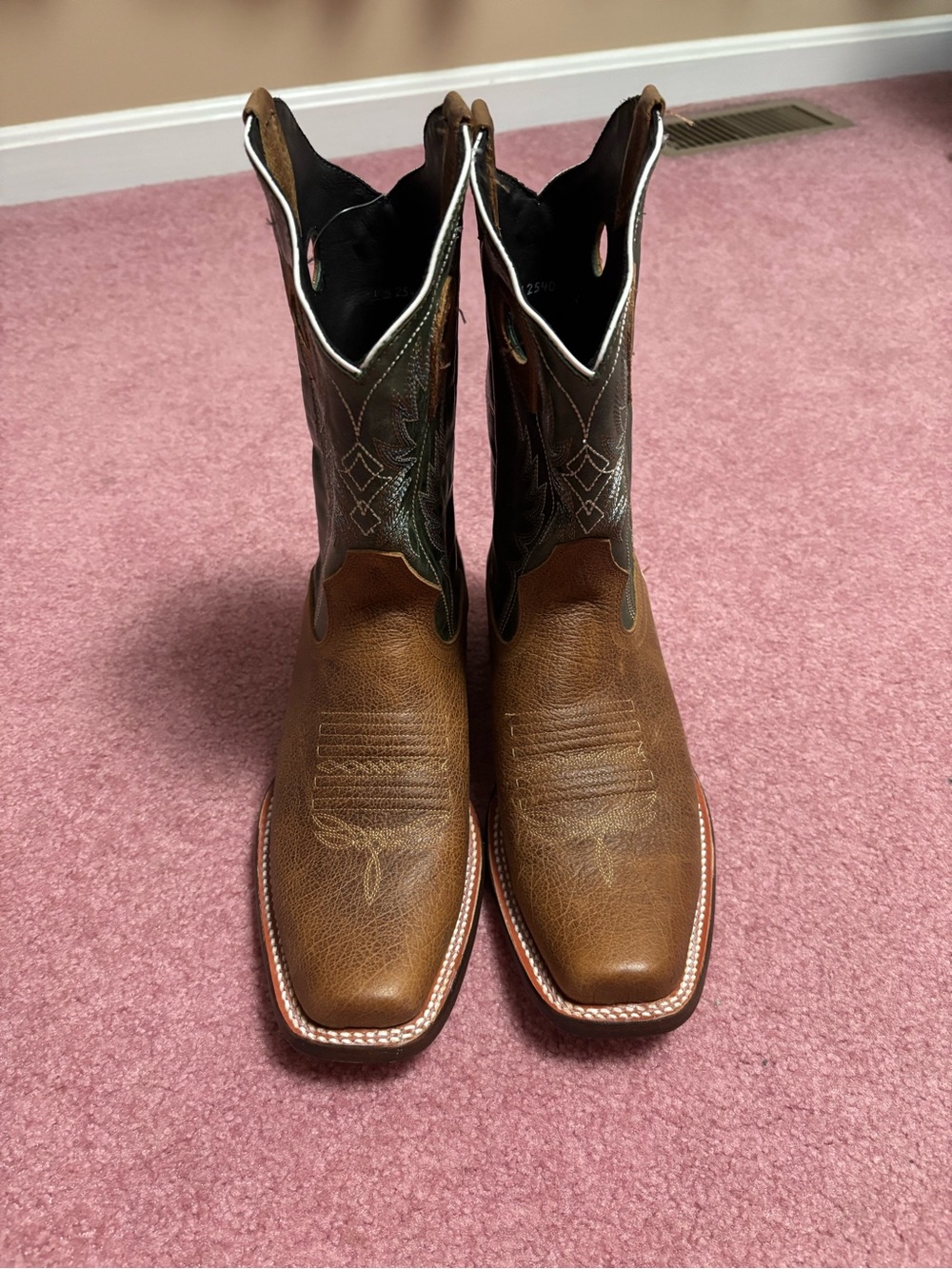 J.B. Dillon Men's Brown Leather Western Cowboy Boots Size 8